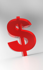 Big Dollar Symbol - Red Glas