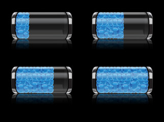 Battery icon set with bubbles vector format