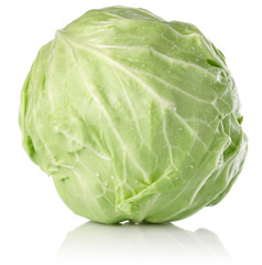 Obraz premium fresh juicy cabbage isolated on white background