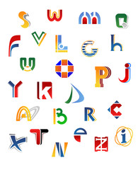 Set of alphabet letters
