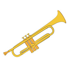 Obraz na płótnie Canvas Trumpet isolated on a white background