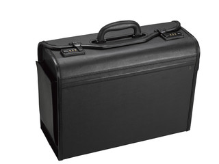 Black leather representative suitcase