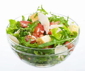 fresh tomatoes, arugula, parmesan, raisin and croutons