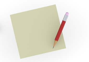 Pencil and note