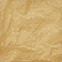 vector seamless  floral pattern on crumpled foil paper texture