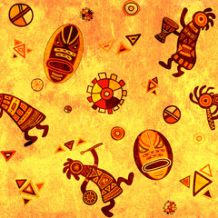Obraz premium Seamless background with african traditional patterns