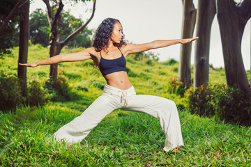 yoga woman outside in nature