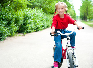 girl with bicycle