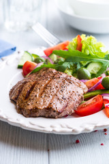 Grilled Beef Steak with Vegetable Salad