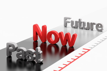 Timeline concept: 3d word Past-Now-Future - 41710304