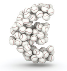 Euro sign , baseball balls font