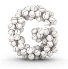 Letter G, baseball balls font