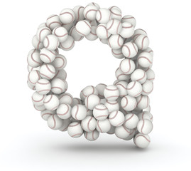 Letter Q, baseball balls font