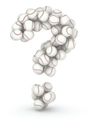 Question mark , baseball balls font