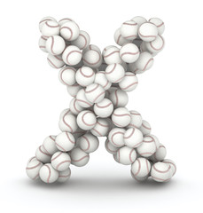 Letter X, baseball balls font