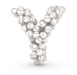 Letter Y, baseball balls font