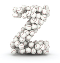 Letter Z, baseball balls font