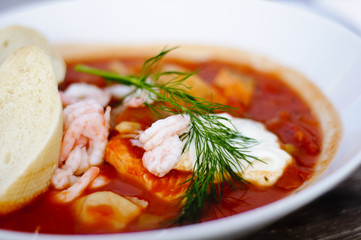 Fish soup with aioli sauce