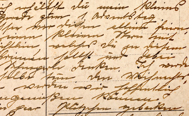 Fragment of an old handwritten letter, written in German