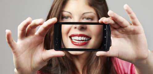 perfect smile healthy tooth cheerful teen girl isolated