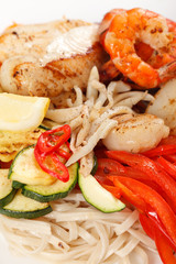 meat with vegetables and noodles