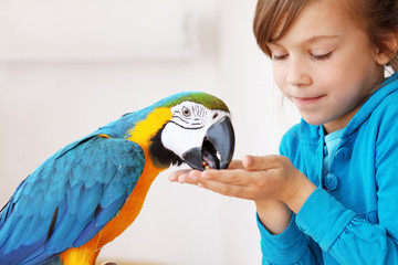 Child with ara parrot © Alena Ozerova