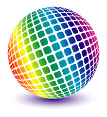 Multicolored globe vector.