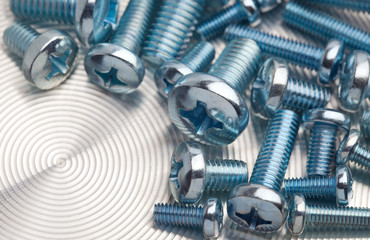 Assorted bolts closeup