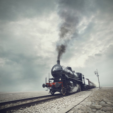 Fototapeta black train