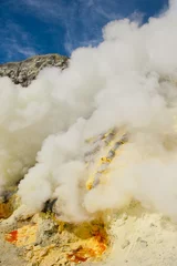 Sulphur mining, Kawah Ijen volcano, Java, Indonesia