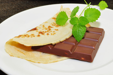 Pfannkuchen mit Schokolade