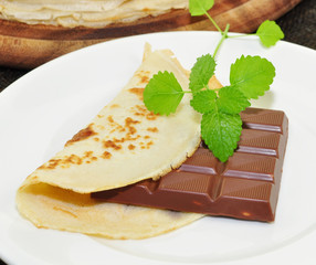 Pfannkuchen mit Schokolade