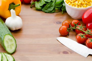 Mixed vegetables on a table