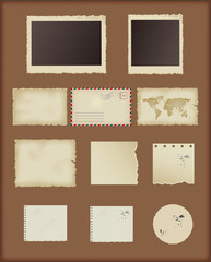 set of old vintage paper. scrapbook elements for design