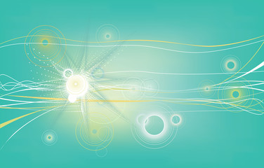 blue background with stars and circles