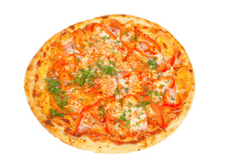 crispy pizza with peppers
