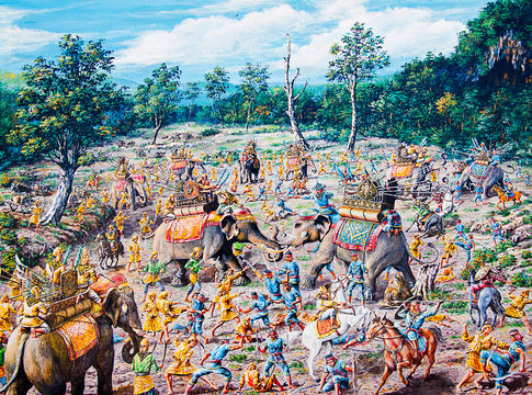 Thai war by oil painting