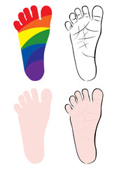 baby feet vector illustrations in brush strokes
