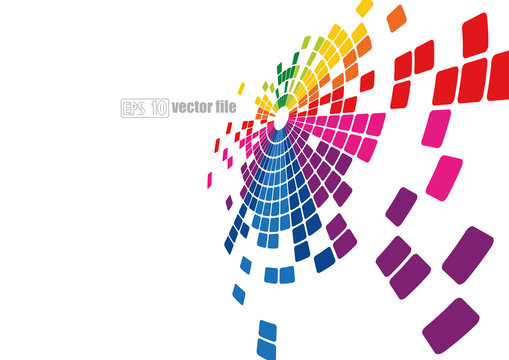 Abstract Bright Multicolor Background Pixel Mosaic Vector