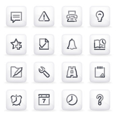 Organizer contour icons on gray buttons.