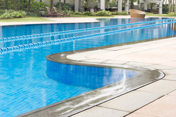 Swimming pool and resting area.