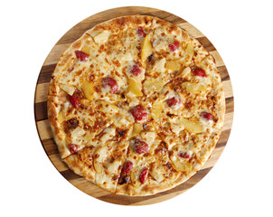 Pizza sweet with strawberries