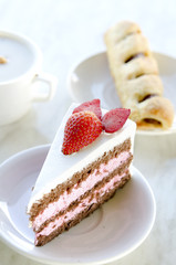 strawberry cake in the morning