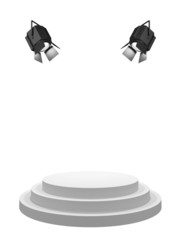 Pedestal with searchlights