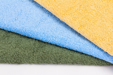 towels on white background