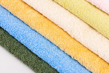 towels on white background