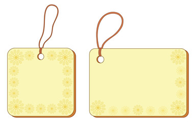 Tags with floral pattern