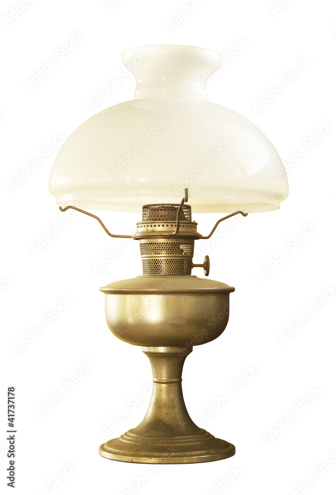 Canvas Prints antique table lamp isolated on white background