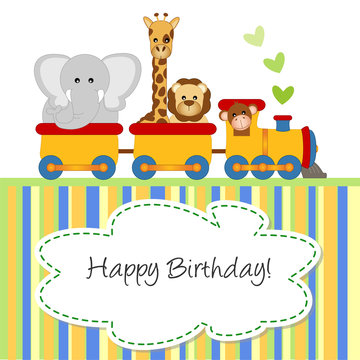 happy birthday train - trenino con animali