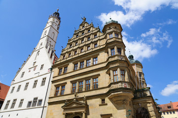 Obraz premium Historic Town Hall of Rothenburg ob der Tauber, Germany